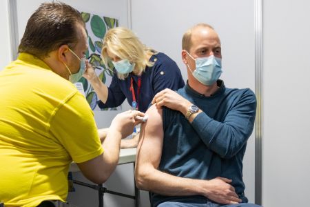 Prince William receiving his first dose of the Covid vaccine.